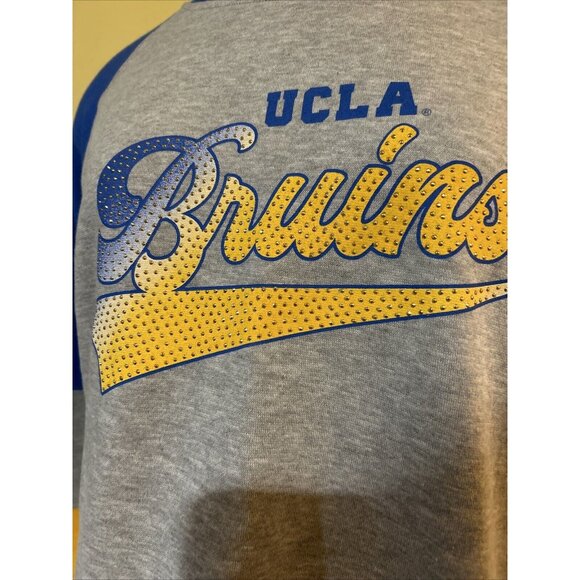 UCLA Bruins Womens Colorblock Sweatshirt With Rhinestone Logo - Size Medium - Picture 2 of 5